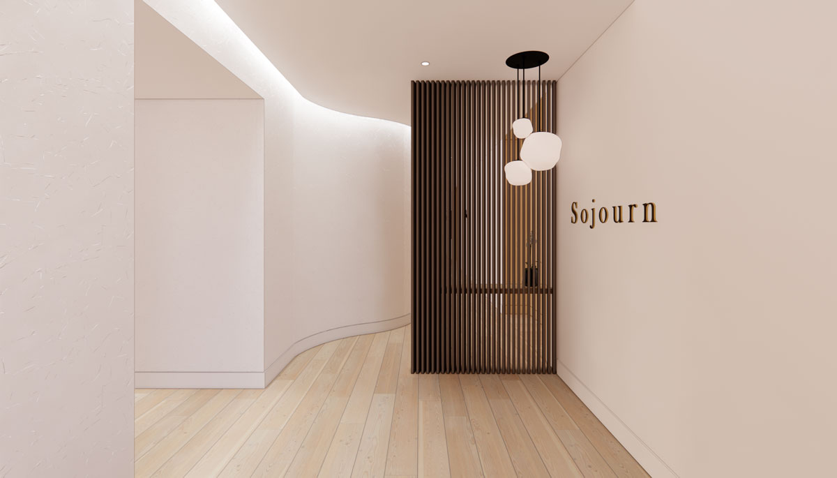 Sojourn Spa screen wall rendering